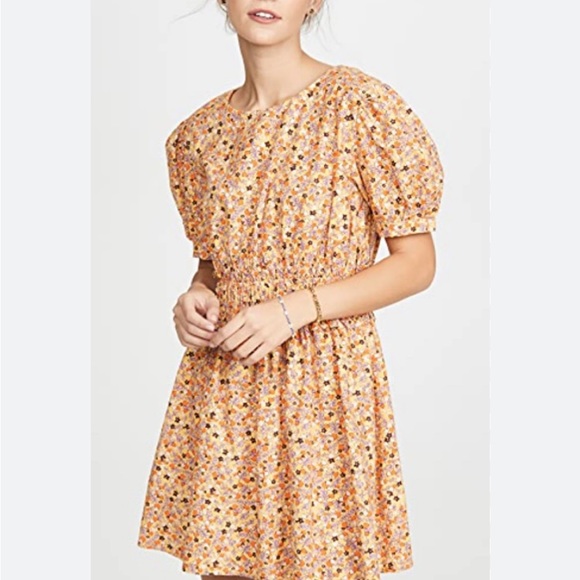 Free People Pennie Mini Dress in Yellow Combo - Picture 4 of 6